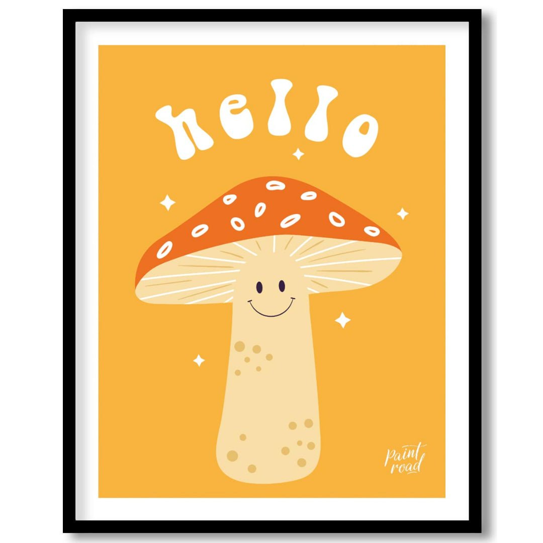 Adorable Hello Mushroom Painting available online at Paintroad showing adorable baby room and bright