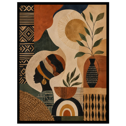 Immerse yourself in the captivating interplay of shadows and sun with this stunning boho art print. for loft