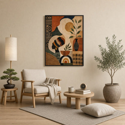 Immerse yourself in the captivating interplay of shadows and sun with this stunning boho art print. for Reading Nook