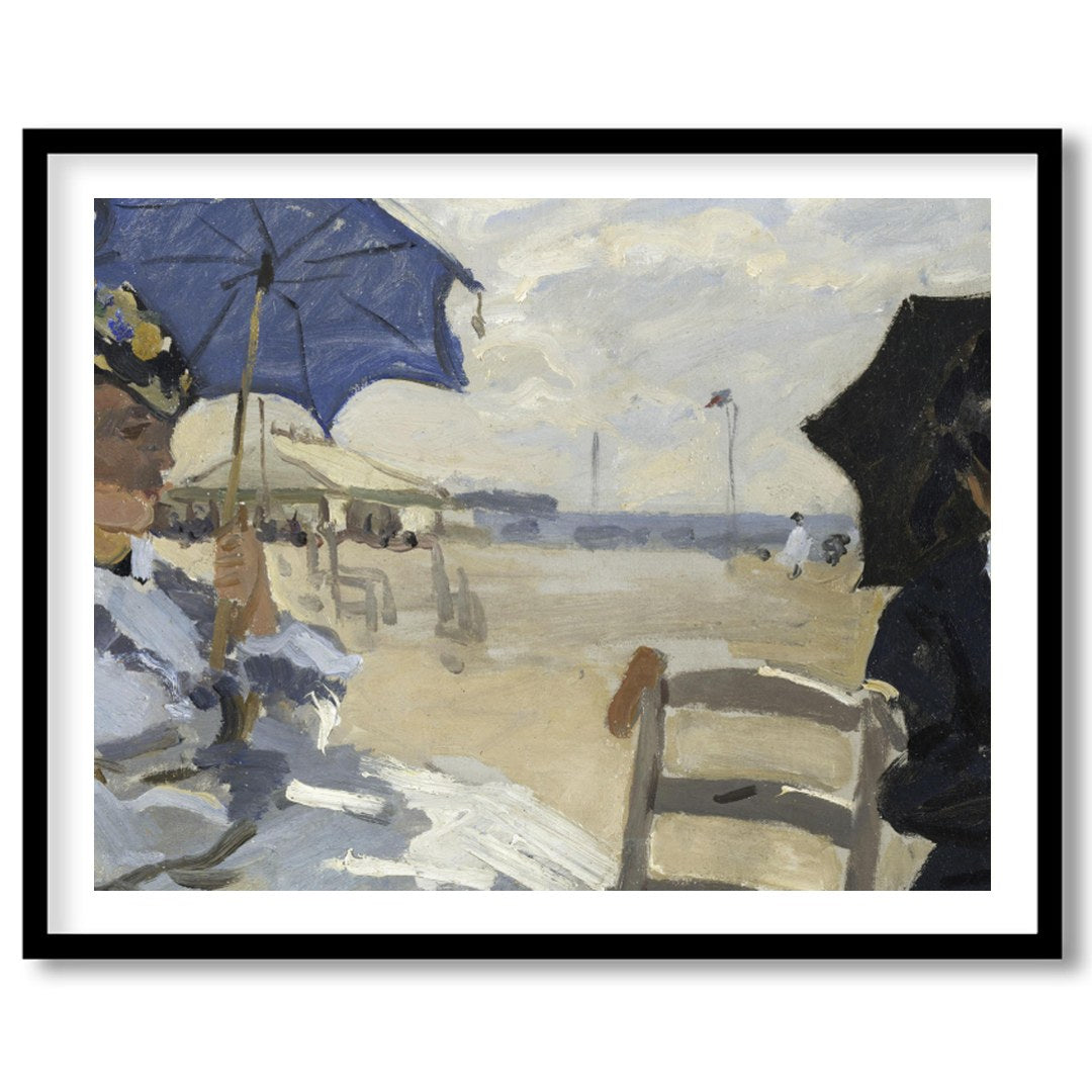 This stunning artwork captures a tranquil afternoon by the sea, with figures elegantly seated under for loft