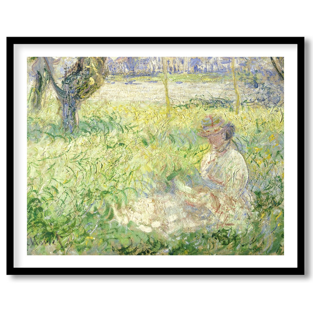 Experience the tranquil charm of this Impressionist masterpiece, capturing a serene woman amidst a for interior