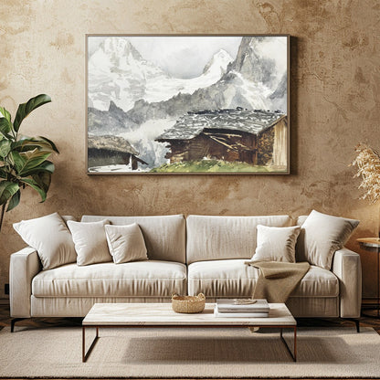 Capture the tranquil beauty of the alpine landscape with this exquisite painting. This artwork for Family Room