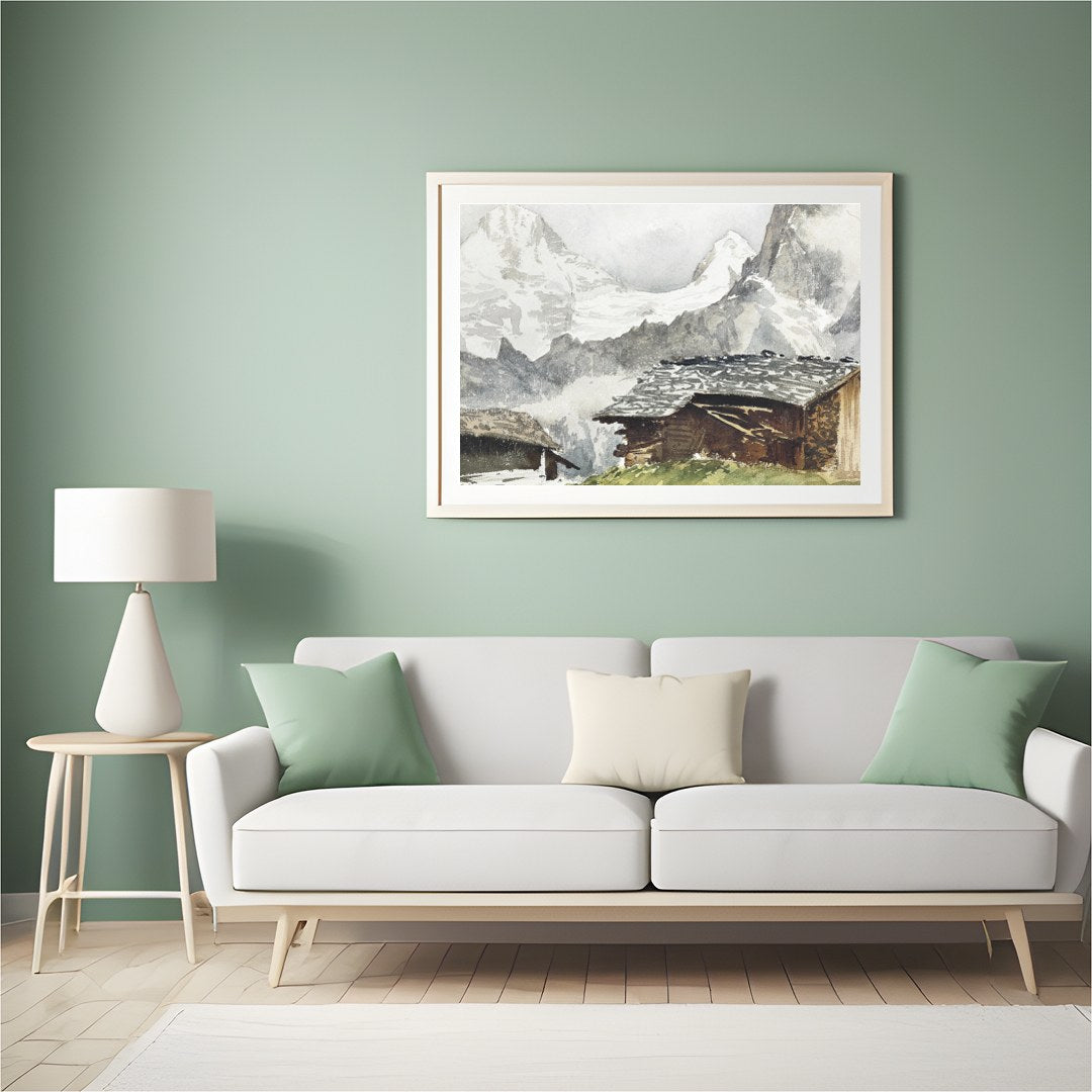 Capture the tranquil beauty of the alpine landscape with this exquisite painting. This artwork for Hall