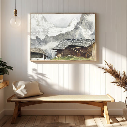 Capture the tranquil beauty of the alpine landscape with this exquisite painting. This artwork for Hallway