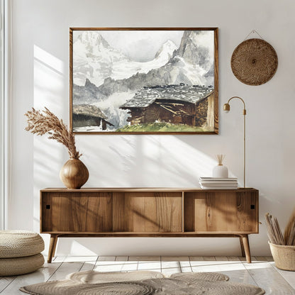 Capture the tranquil beauty of the alpine landscape with this exquisite painting. This artwork for Sitting Area