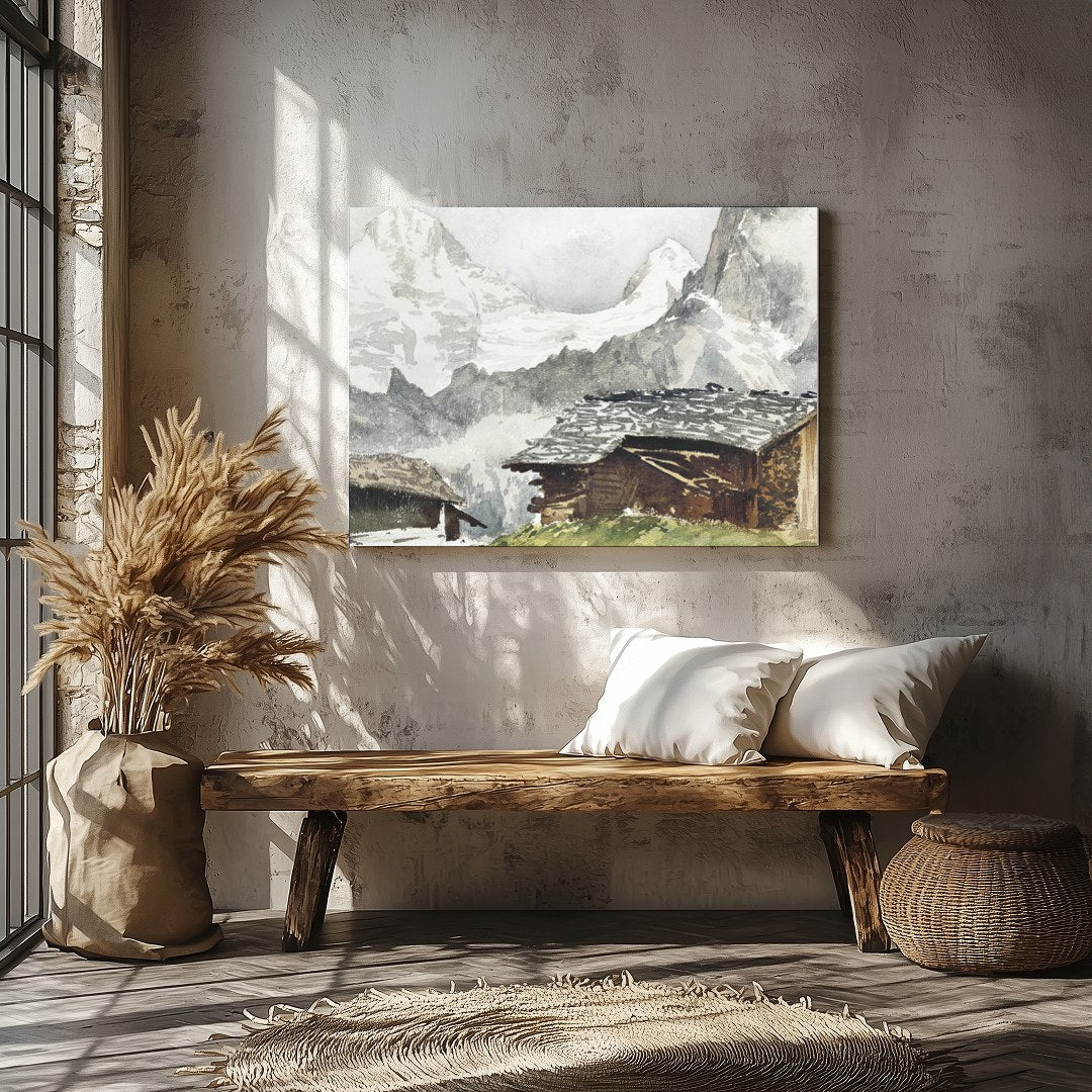 Capture the tranquil beauty of the alpine landscape with this exquisite painting. This artwork for Veranda