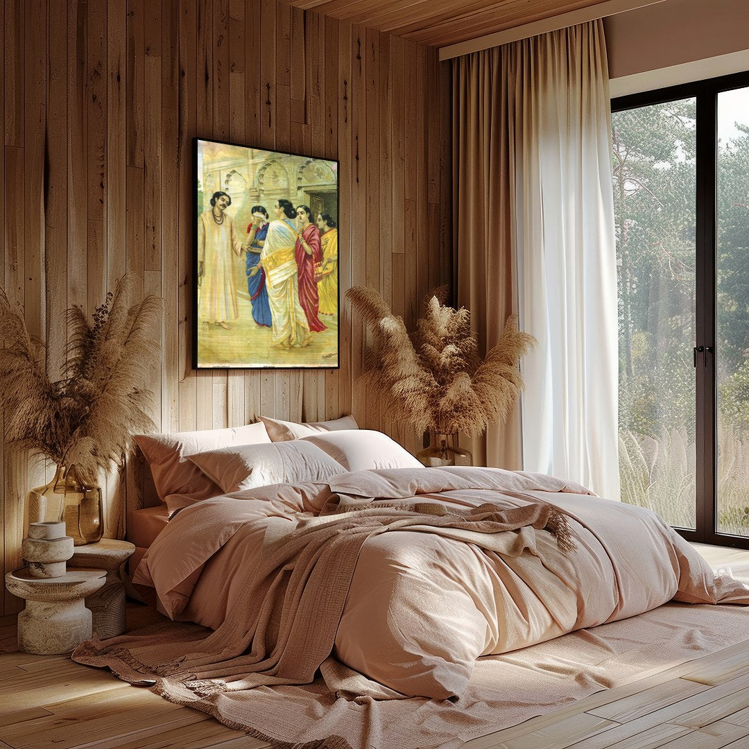 This exquisite piece captures the essence of historical gatherings with its intricate depiction of for Bedroom