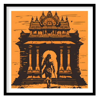 This captivating artwork captures the essence of ancient architecture and mythical guardians. The for home