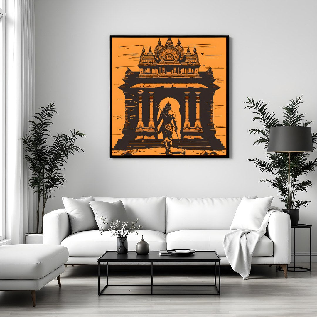 This captivating artwork captures the essence of ancient architecture and mythical guardians. The for Sitting Area