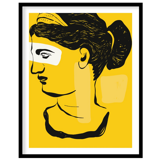 This striking art print presents a compelling fusion of classical antiquity and modern abstract des… for lovely house