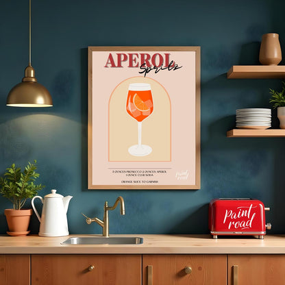 This cheerful and inviting poster features an Aperol Spritz, perfectly capturing the essence of an … for kitchen