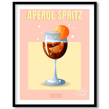 This stylish and contemporary poster showcases an Aperol Spritz with a sophisticated and modern aes… for sweet home