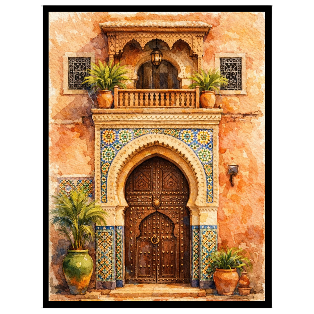 Step into a world of intricate beauty with this Mediterranean art print, featuring an exquisite for decor