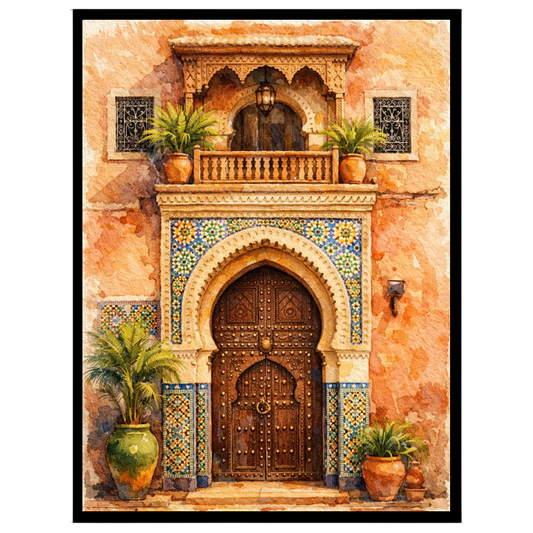 Step into a world of intricate beauty with this Mediterranean art print, featuring an exquisite for decor