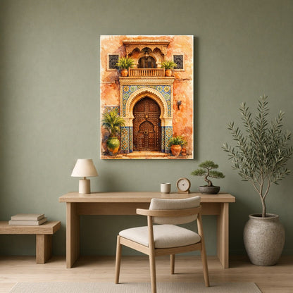 Step into a world of intricate beauty with this Mediterranean art print, featuring an exquisite for Home Office