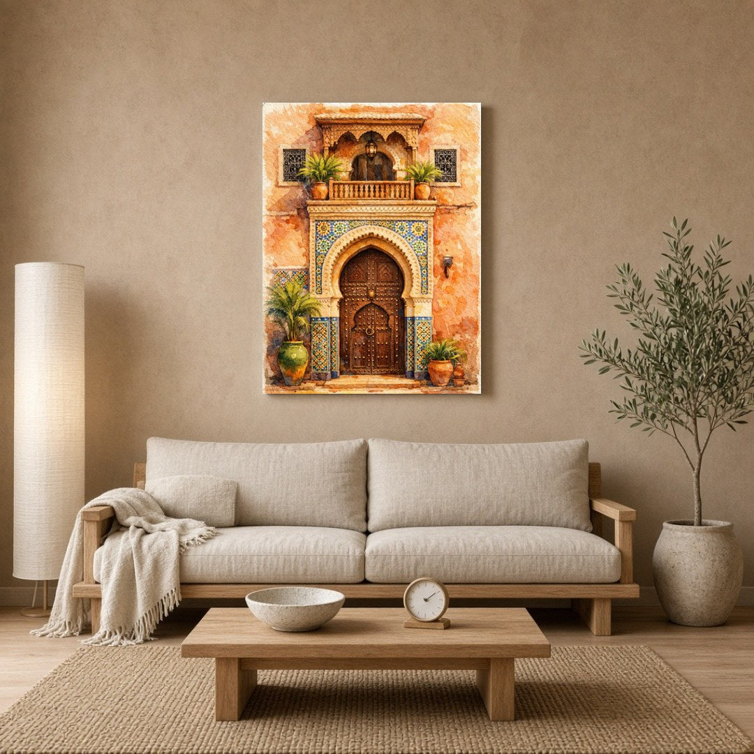 Step into a world of intricate beauty with this Mediterranean art print, featuring an exquisite for Living Room