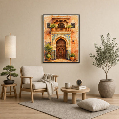 Step into a world of intricate beauty with this Mediterranean art print, featuring an exquisite for Reading Nook