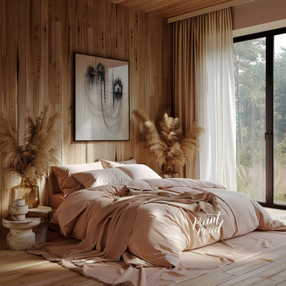 """Architectural Echoes"" presents a striking abstract composition featuring fragmented architectur… for bedroom