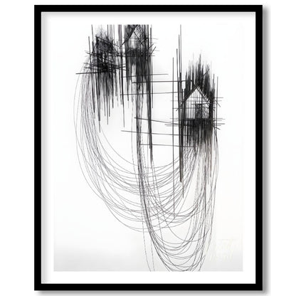 """Architectural Echoes"" presents a striking abstract composition featuring fragmented architectur… for house