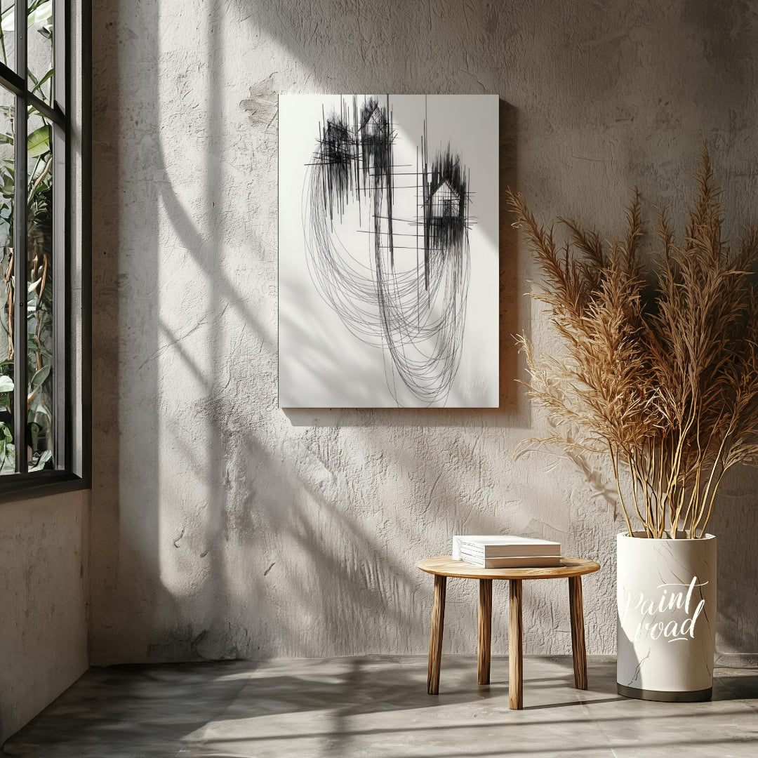"""Architectural Echoes"" presents a striking abstract composition featuring fragmented architectur… for other