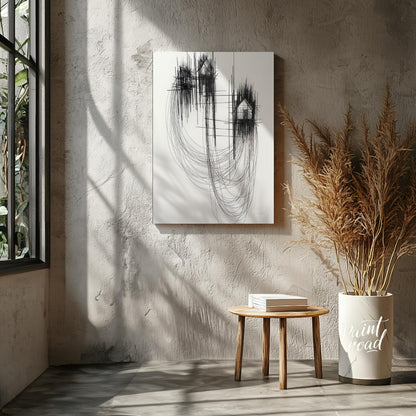 """Architectural Echoes"" presents a striking abstract composition featuring fragmented architectur… for other