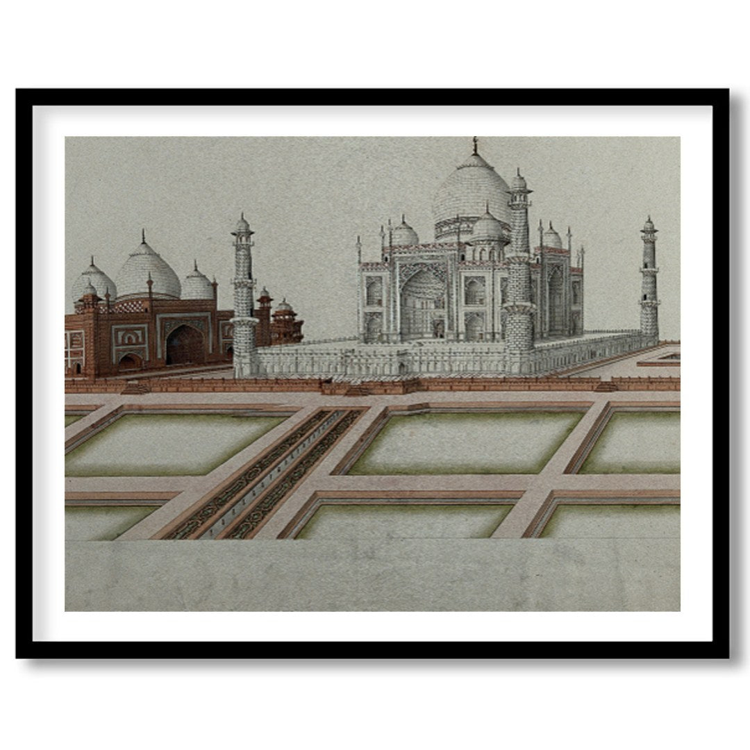Experience the timeless beauty of the Taj Mahal with this exquisite illustration capturing its for bedroom