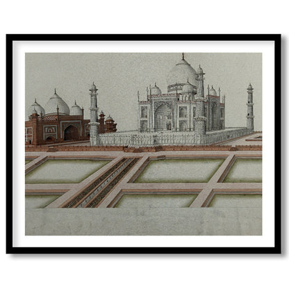 Experience the timeless beauty of the Taj Mahal with this exquisite illustration capturing its for bedroom