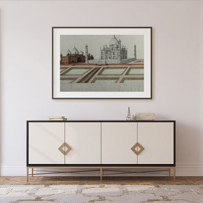Experience the timeless beauty of the Taj Mahal with this exquisite illustration capturing its for Foyer