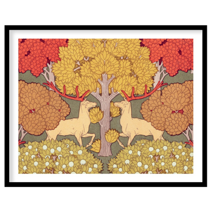 This highly stylized and symmetrical artwork is a captivating example of Art Nouveau design, featur… for house