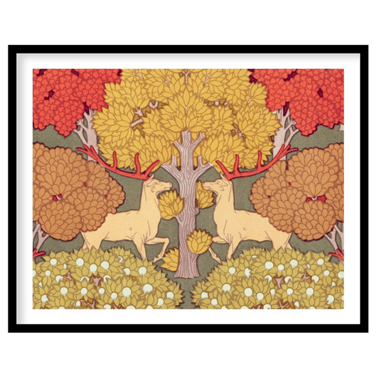 This highly stylized and symmetrical artwork is a captivating example of Art Nouveau design, featur… for house