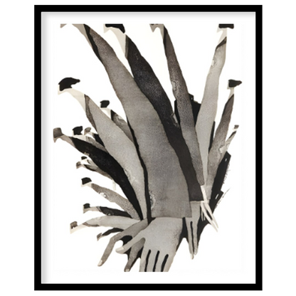 """Ascending Chorus"" presents a dynamic composition of stylized figures rendered in grayscale tone… for sweet home