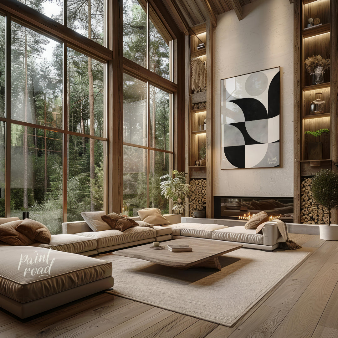 """Ascending Giraffe"" presents a minimalist illustration of a giraffe, rendered in black ink again… for living room