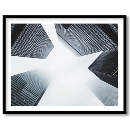 Capture the essence of urban architecture with this striking depiction of towering skyscrapers for house