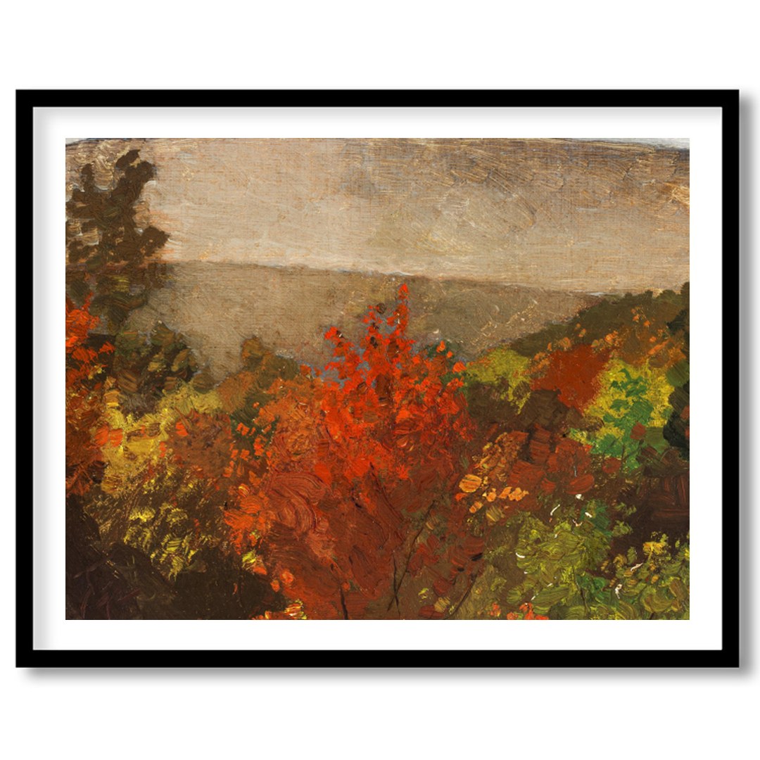 Experience the tranquil beauty of nature with this evocative landscape painting. Rich autumnal for house