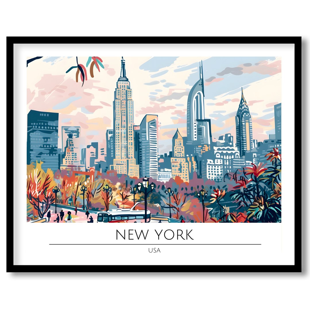 Experience the vibrant essence of New York City with this stunning skyline print, capturing the for retreat