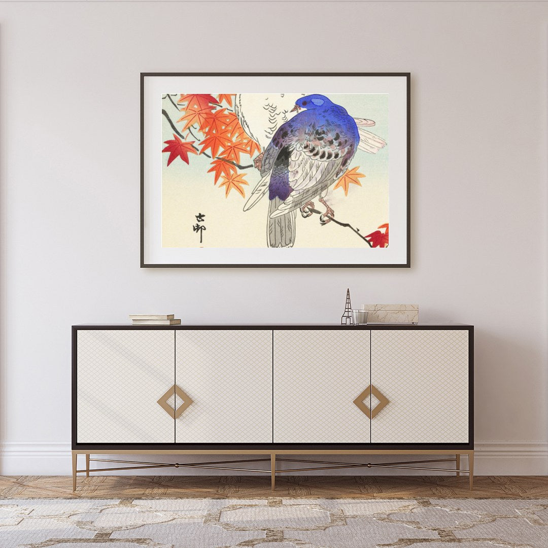Capture the elegance of nature with this exquisite wall art that features two songbirds perched for Foyer