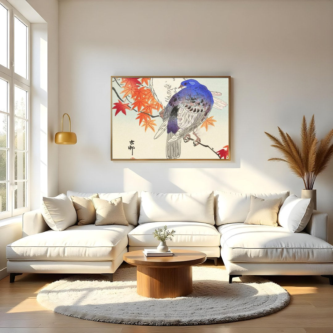 Capture the elegance of nature with this exquisite wall art that features two songbirds perched for Living Room