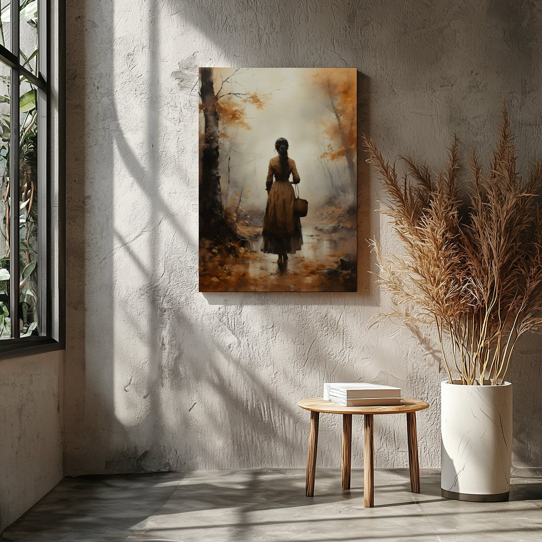 Immerse yourself in the tranquil beauty of an autumn walk with this captivating artwork. Featuring for Entrance