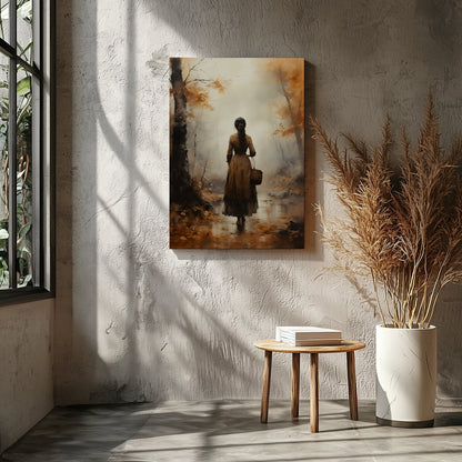 Immerse yourself in the tranquil beauty of an autumn walk with this captivating artwork. Featuring for Entrance