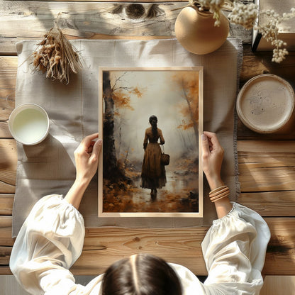 Immerse yourself in the tranquil beauty of an autumn walk with this captivating artwork. Featuring for Kitchen