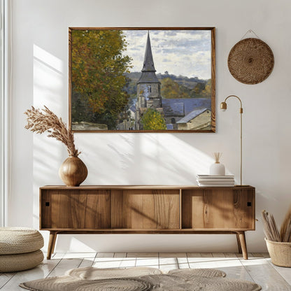 Immerse yourself in the serene beauty of this countryside village scene, where the golden hues of for Sitting Area