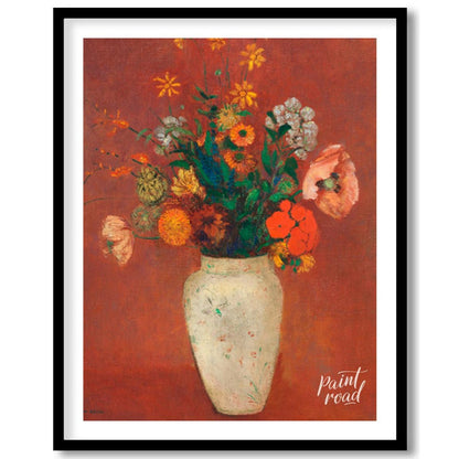This striking painting, “Bouquet in a Chinese Vase” by Odilon Redon, features a diverse collection … for house