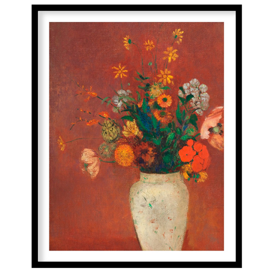 This striking painting, “Bouquet in a Chinese Vase” by Odilon Redon, features a diverse collection … for house