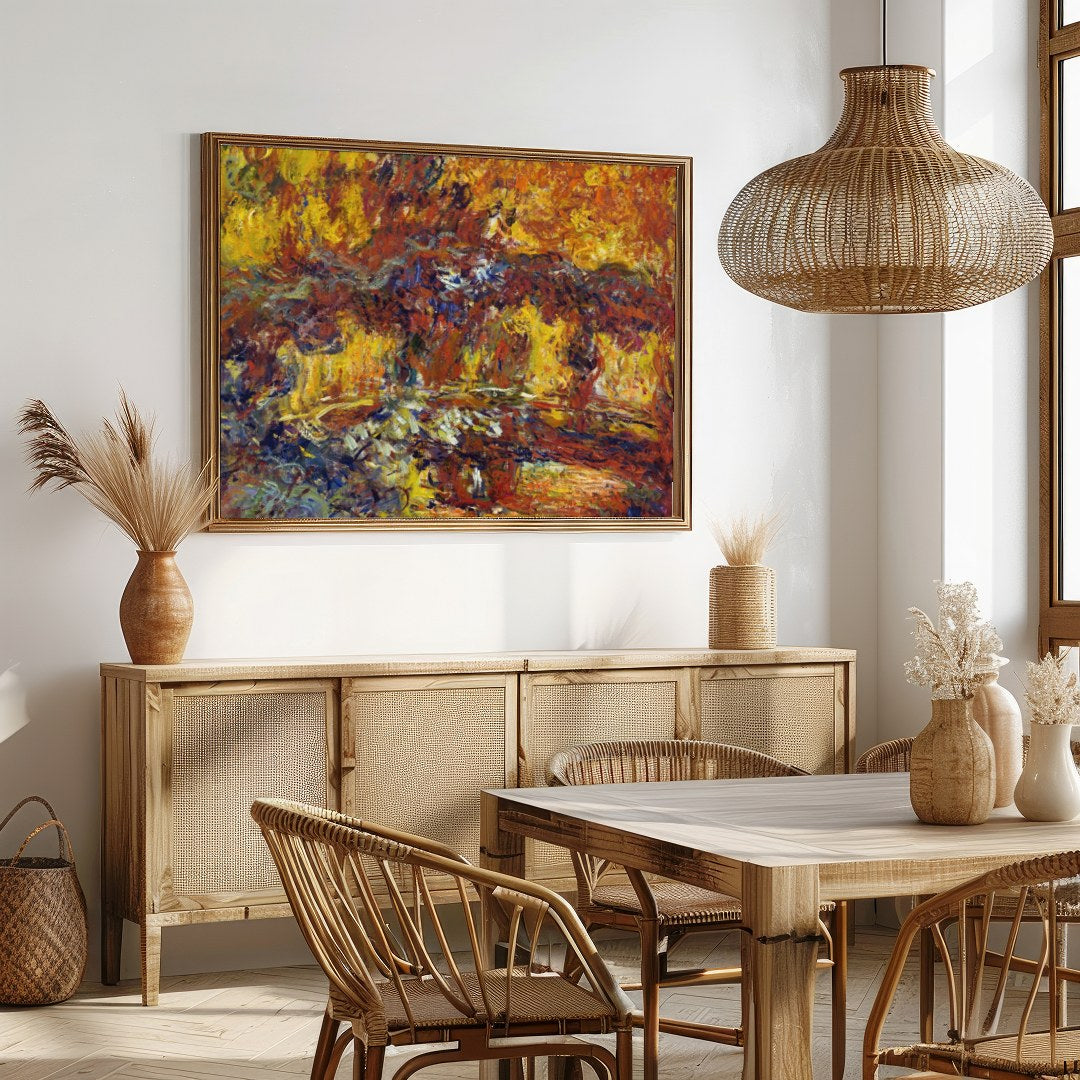 Experience the warmth of autumn with this captivating abstract piece. A vibrant blend of oranges, for Dining