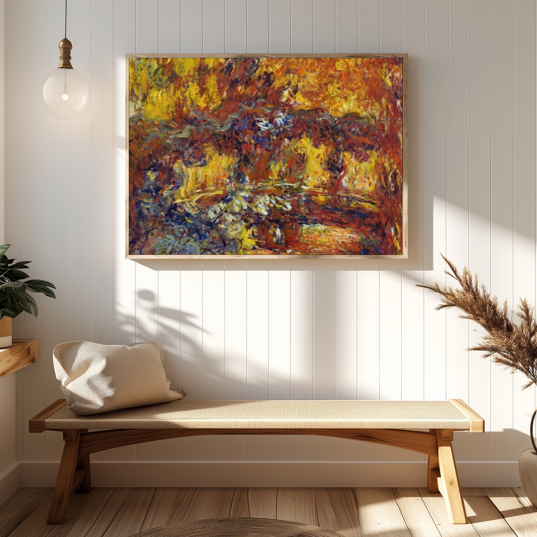 Experience the warmth of autumn with this captivating abstract piece. A vibrant blend of oranges, for Hallway