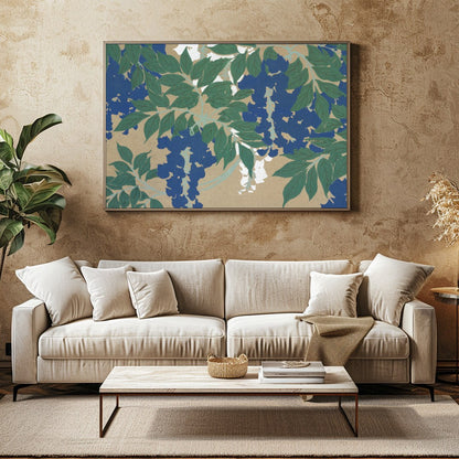 Immerse your space in nature's elegance with this captivating wall art, featuring lush green leaves for Family Room