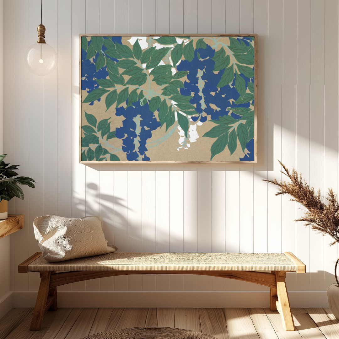 Immerse your space in nature's elegance with this captivating wall art, featuring lush green leaves for Hallway
