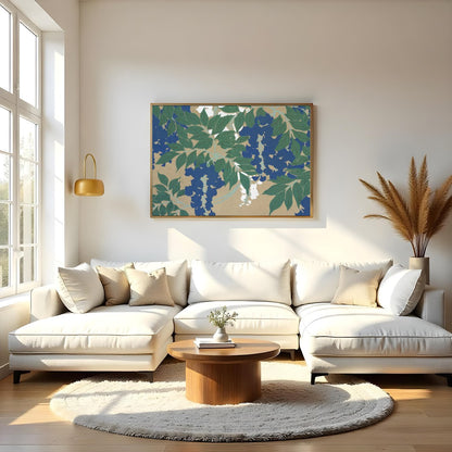 Immerse your space in nature's elegance with this captivating wall art, featuring lush green leaves for Living Room