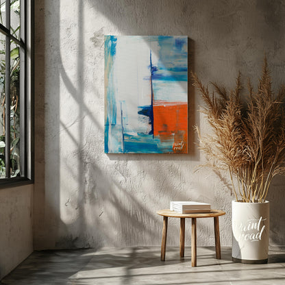 This abstract painting features a dynamic interplay of color and texture, evoking a sense of a dist… for other