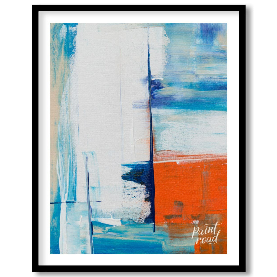This abstract painting features a dynamic interplay of color and texture, evoking a sense of a dist… for room